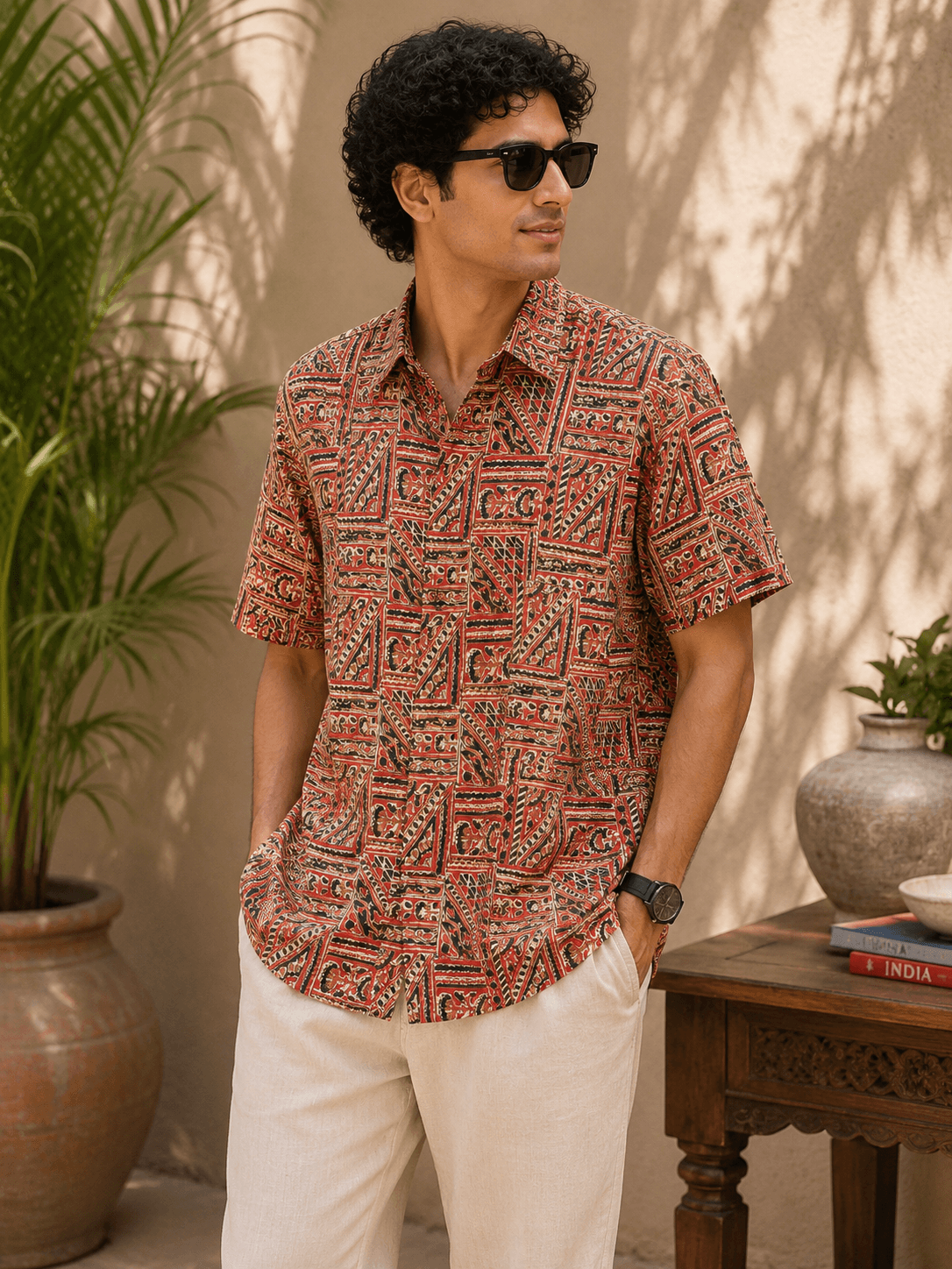 Terracotta Santiniketan Half Shirt - 1