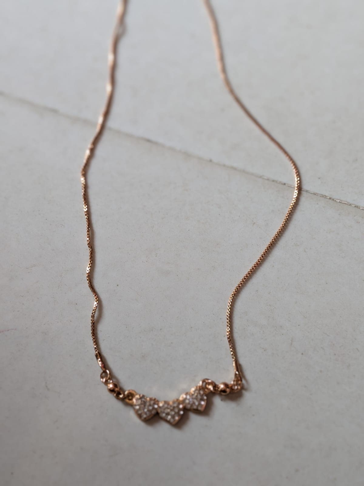Triple Heart Crystal Pendant Necklace - 2