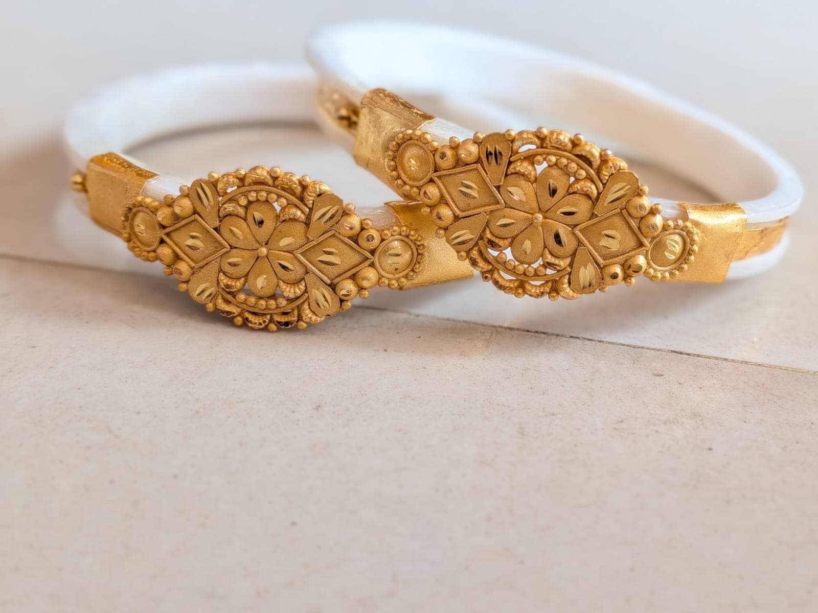 Traditional Gold-Plated Shakha Badhano Bangles - 1